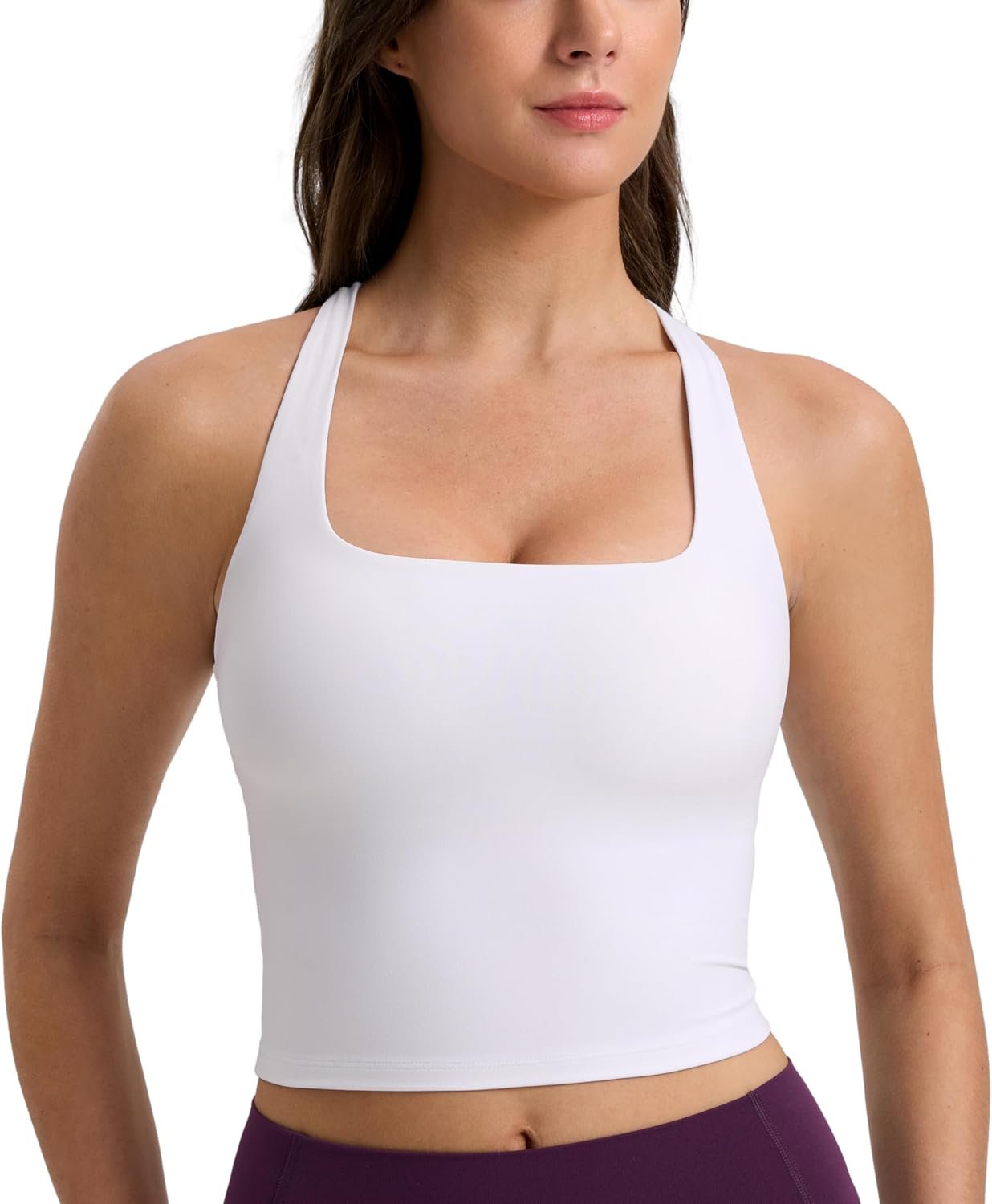 71yjIw2ifWL._AC_SL1500_.jpg Square Neck Cropped Sports Vest (Racket Back, Light Support) - Image 1